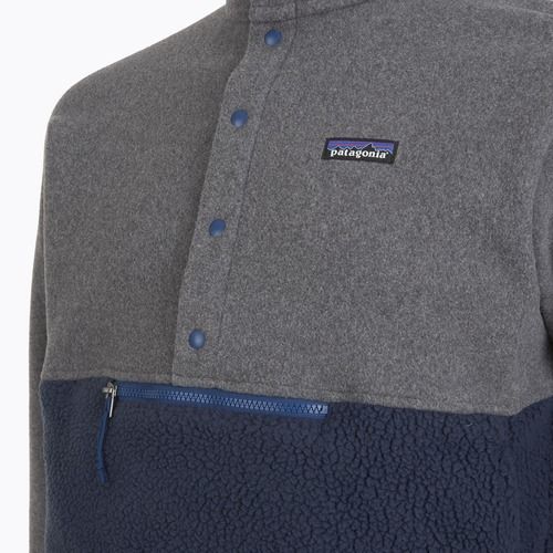 Felpa da uomo Patagonia Retro Pile 1 / 2 Snap P / O new navy w / nickel trekking