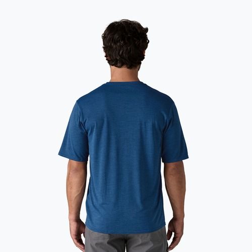 Uomo Patagonia Cap Cool Daily Graphic Shirt '73 text logo / clement blue x-dye