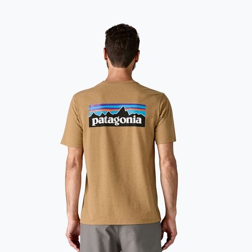 Maglietta Patagonia P-6 Logo Responsibili-Tee uomo oro talpa