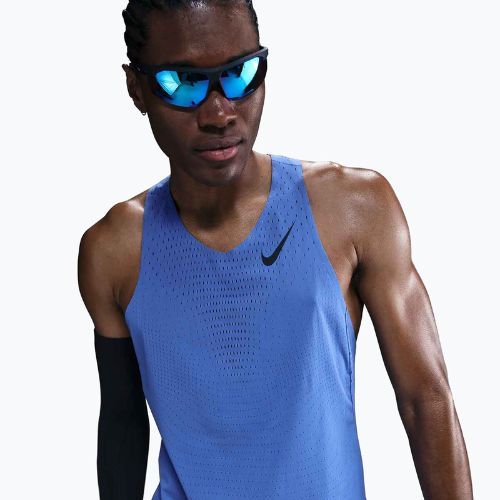 Maglietta da corsa Nike AeroSwift Dri-Fit ADV uomo blu cometa / nero