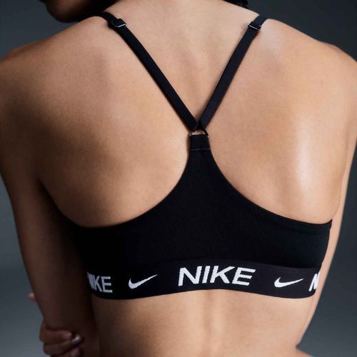 Reggiseno da allenamento Nike Dri-Fit Indy Light Support nero/nero/bianco