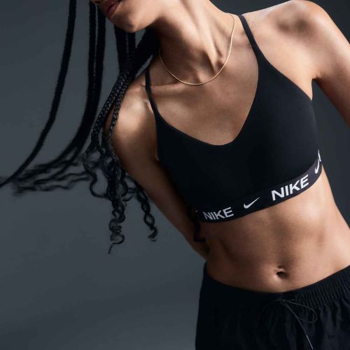 Reggiseno da allenamento Nike Dri-Fit Indy Light Support nero/nero/bianco