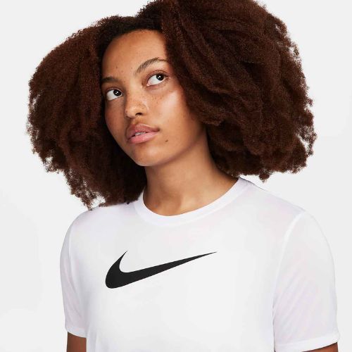 Maglietta da allenamento Nike Dri-Fit bianca/nera da donna