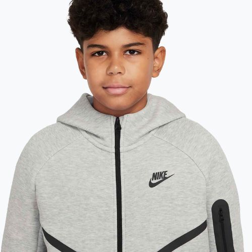 Felpa Nike Sportswear Tech Fleece Full-Zip da bambino grigio scuro heather/nero/nero