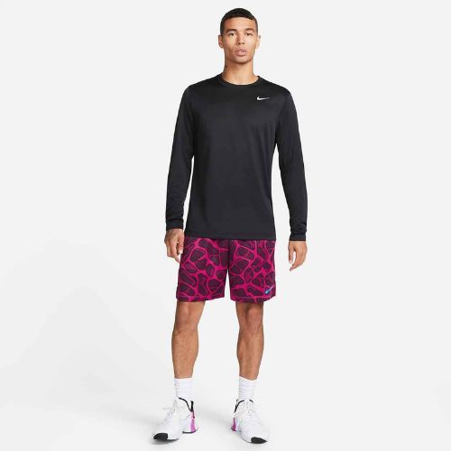 Uomo Nike Dri-FIT Legend manica lunga da allenamento nero/argento opaco