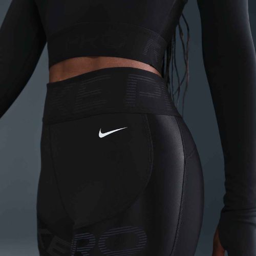 Pantaloncini Nike Pro Sculpt a vita alta 5" Biker da donna nero/antracite/bianco