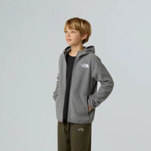 Giacca in pile per ragazzi The North Face Teen Glacier Full Zip Hoodie mid grey heather