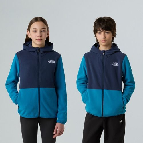 Felpa in pile per ragazzi The North Face Teen Glacier Full Zip Hoodie dusk blue/summit navy