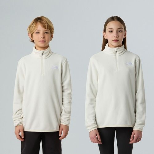 Felpa in pile per bambini The North Face Teen Glacier 1/4 Zip wine dune