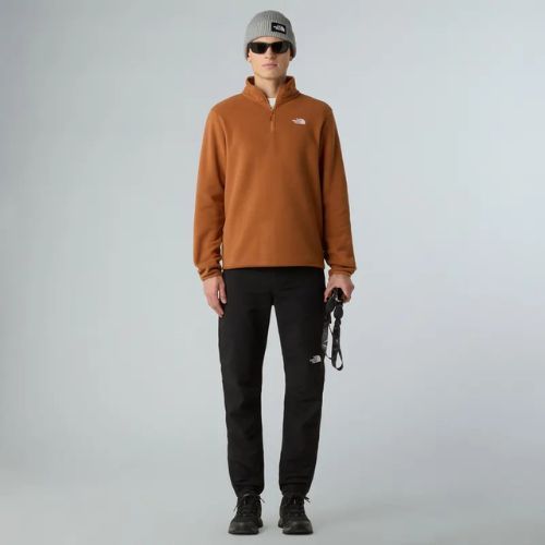 Felpa in pile da uomo The North Face Glacier Fleece 1/4 Zip Burnt umber