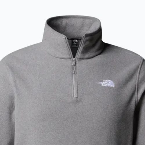 Felpa in pile da uomo The North Face Glacier Fleece 1/4 Zip grigio erica medio