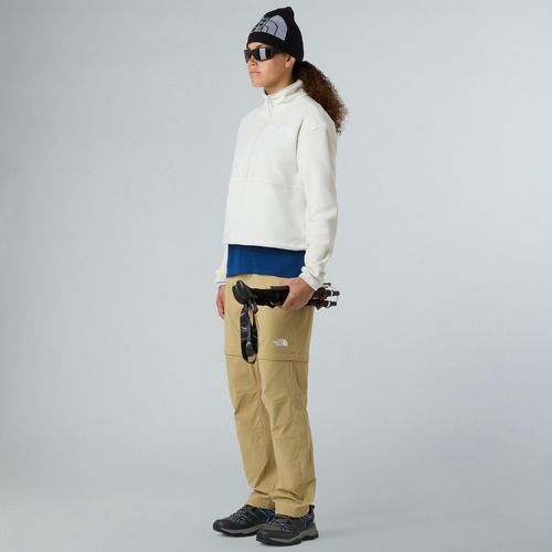 Felpa donna The North Face Glacier Fleece 1/2 Zip Short white dune