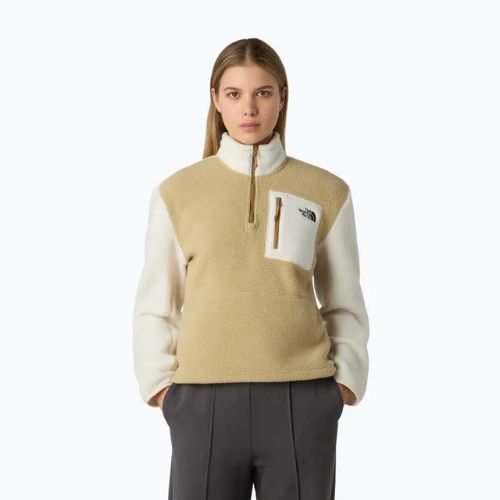 The North Face donna Yumiori 1/4 Zip Felpa kaki stone/white dune/utility brown