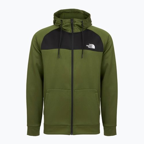 Felpa da uomo The North Face Reaxion Fleece Full Zip Hoodie verde bosco/nero