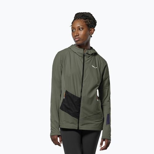 Giacca antivento donna Salewa Pedroc Polarlite Wind Hood faded green