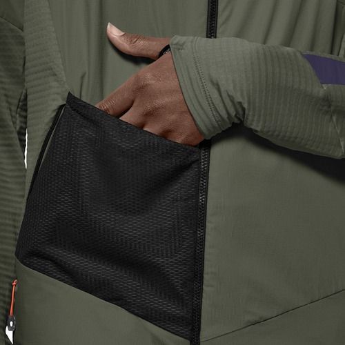 Giacca antivento donna Salewa Pedroc Polarlite Wind Hood faded green