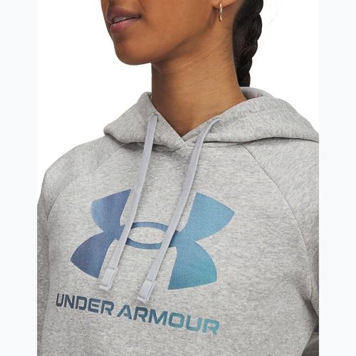 Felpa da donna Under Armour Rival Feelce Shimmer Hoody mod gray light heather/iridescent