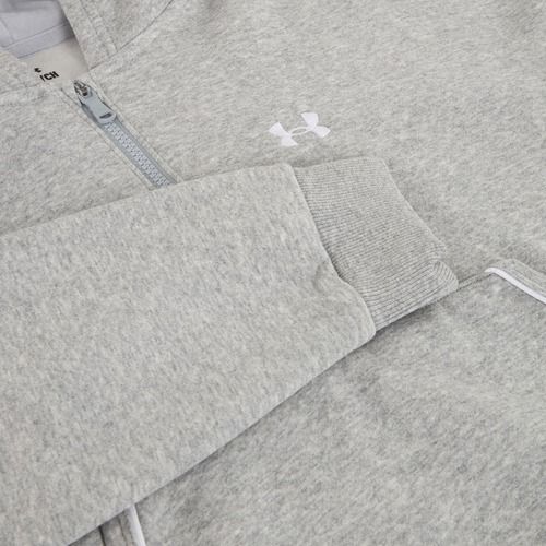Felpa da donna Under Armour Rival Fleece Piped HZ Hoodie mod gray light heather/white