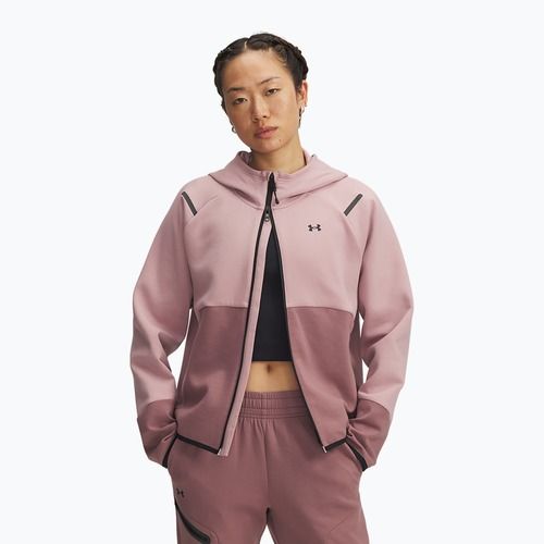 Felpa donna Under Armour Unstoppable Fleece HZ tourmaline pink/maroon mist/black