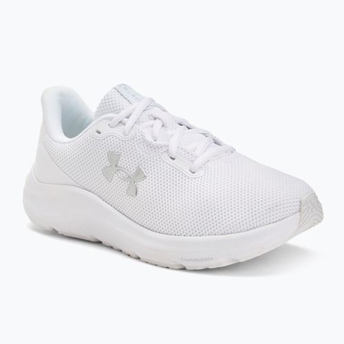 Scarpe da corsa da donna Under Armour Charged Pursuit 4 bianco/bianco/argento metallico