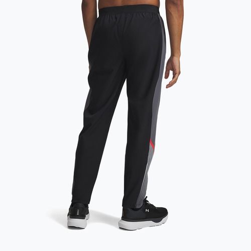 Pantaloni da corsa da uomo Under Armour Velociti Storm nero/castlerock/riflettente