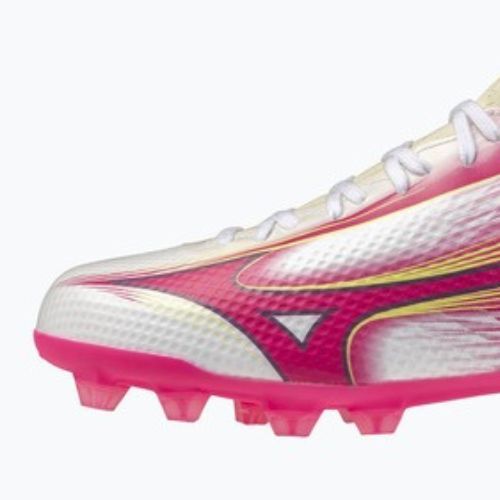 Scarpe da calcio junior Mizuno Alfa III Select Jr FG white/fuchsia purple