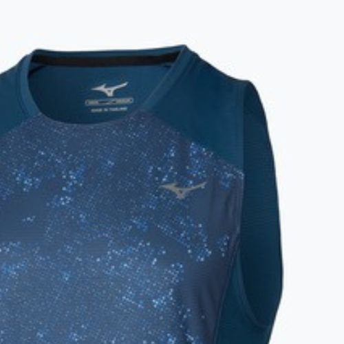 Maglia running uomo Mizuno Active DryAeroFlow Graphic Tank Top estate blue