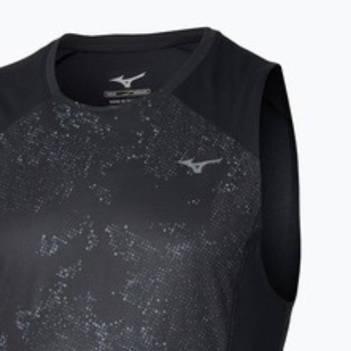 Canotta running uomo Mizuno Active DryAeroFlow Graphic Tank Top black/gray