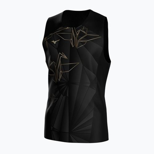 Canotta da corsa uomo Mizuno Active DryAeroFlow Graphic Tank Top tan/ivory