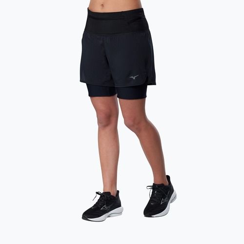 Pantaloncini da corsa donna Mizuno Trail Multipocket 2in1 black