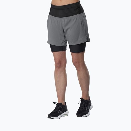 Pantaloncini da running donna Mizuno Trail Multipocket 2in1 lava smoke