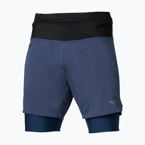 Pantaloncini da running uomo Mizuno Trail Multipocket 2in1 estate blue