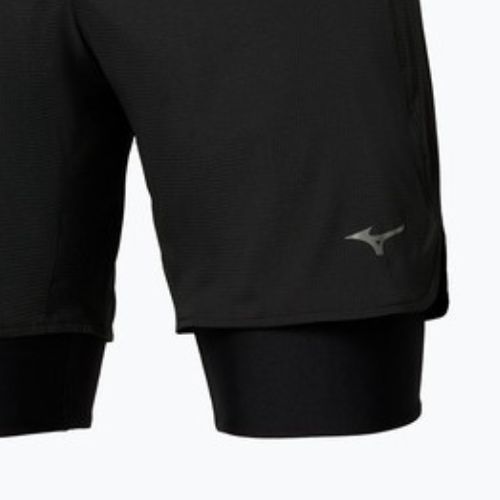 Pantaloncini running uomo Mizuno Trail Multipocket 2in1 black
