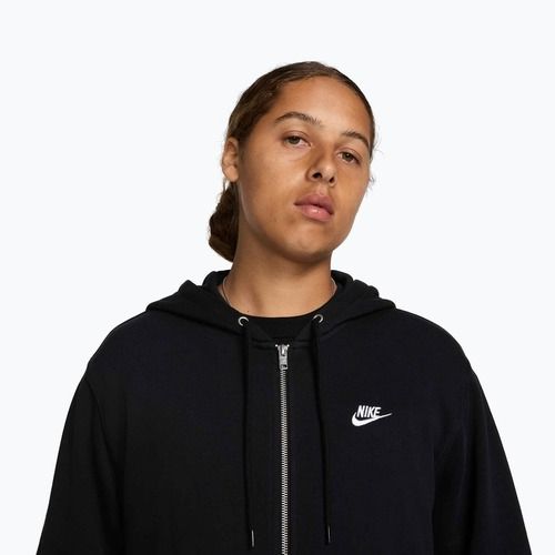 Felpa uomo Nike Club FZ Hoodie black/black/white