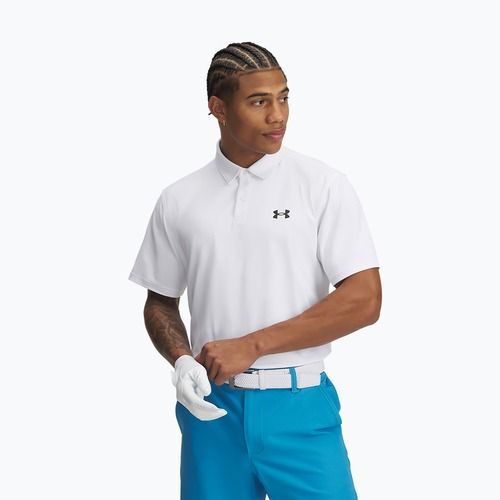 Polo da uomo Under Armour Tee To Green Pique Polo bianco/nero