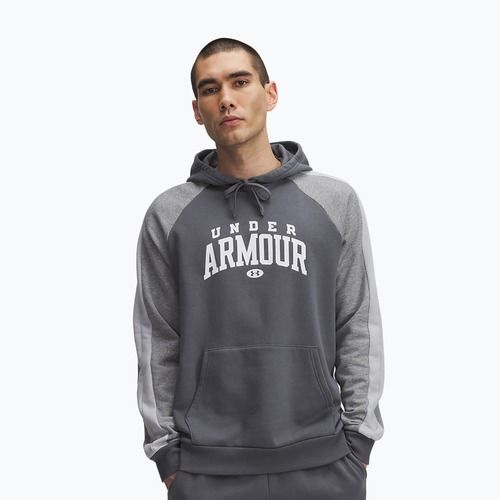 Felpa da uomo Under Armour Rival Fleece Colorblock Hoodie castlerock/mod gray/white