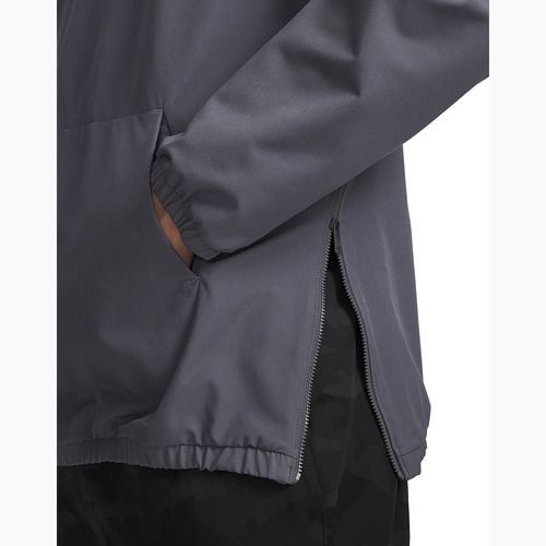 Felpa da uomo Under Armour Unstoppable Woven Hoodie Castlerock/White