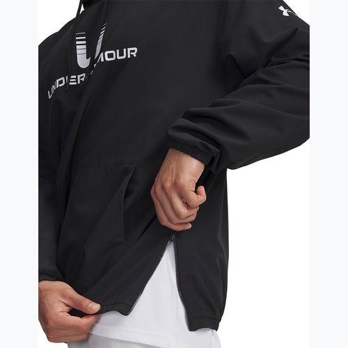 Felpa uomo Under Armour Unstoppable Woven Hoodie black/white
