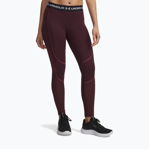 Leggings sportivi da donna Under Armour ColdGear Textured dark maroon/fuchsia dusk/white