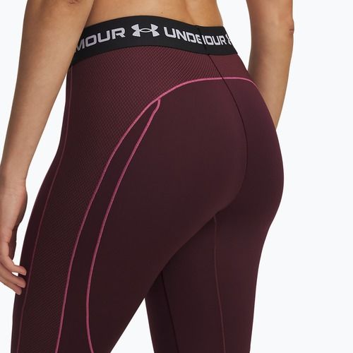 Leggings sportivi da donna Under Armour ColdGear Textured dark maroon/fuchsia dusk/white