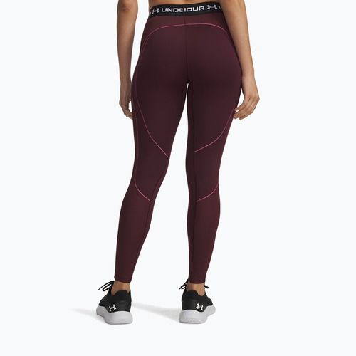 Leggings sportivi da donna Under Armour ColdGear Textured dark maroon/fuchsia dusk/white