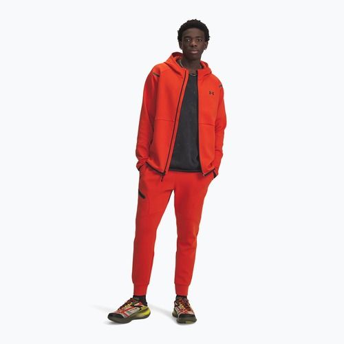 Pantaloni da allenamento da uomo Under Armour Unstoppable Fleece Jgr surplus orange black