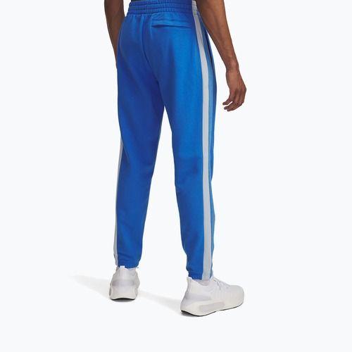 Pantaloni da allenamento uomo Under Armour Rival Fleece Colorblock blue atlantis/blue calm/white