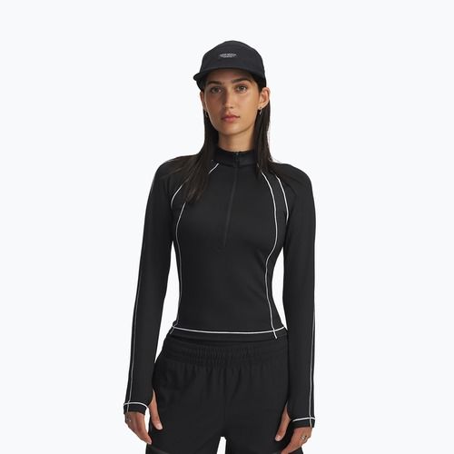 Maglia a maniche lunghe da training donna Under Armour ColdGear Textured 1/2 Zip black/white/metallic silver