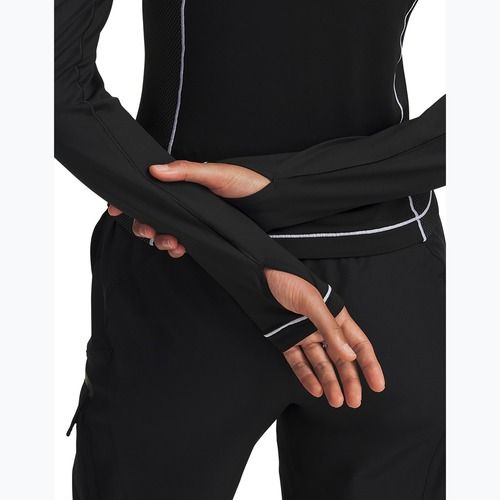Maglia a maniche lunghe da training donna Under Armour ColdGear Textured 1/2 Zip black/white/metallic silver