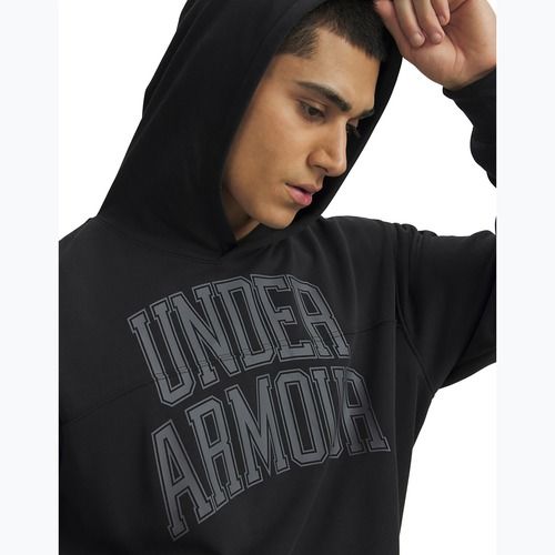 Felpa uomo Under Armour Rival LW Graphic Hoodie Black/Black