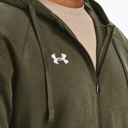 Felpa uomo Under Armour Rival Fleece FZ Hoodie navy dd green/white