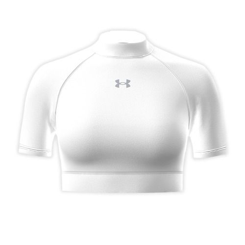 T-shirt da allenamento donna Under Armour HeatGear Crop Mock white/halo gray