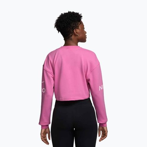 Felpa da allenamento donna Nike Pro Dri-Fit Oversize girocollo playful pink/pink foam/white