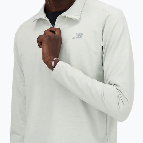 Felpa da running uomo New Balance Space Dye 1/4 Zip grey